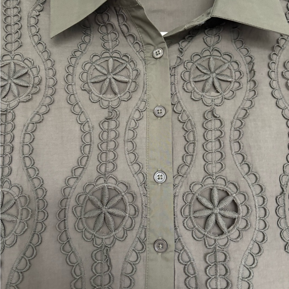 NEW WITH TAGS!!!! English Factory Olive Lace-Trim Polo Mini Dress - Picture 5 of 8
